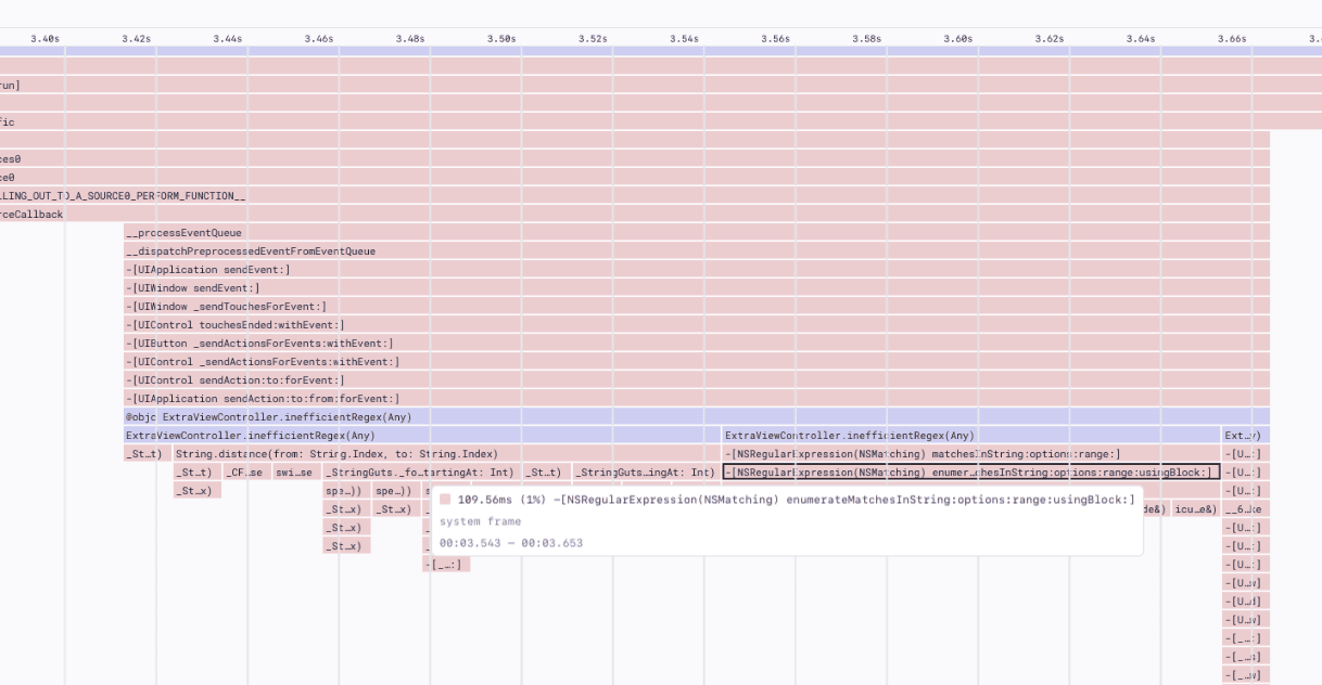 Regex on Main Thread Profile